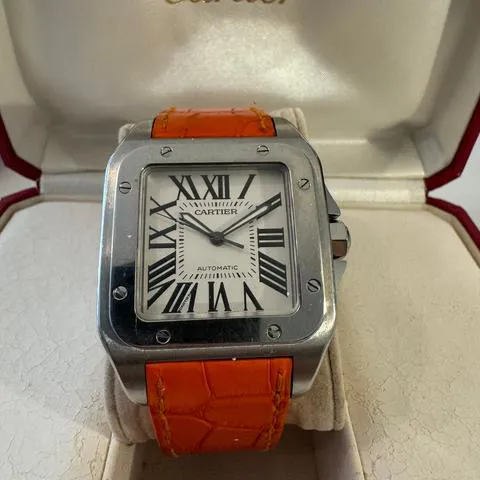 Cartier Santos 100 2656 38mm Stainless steel White