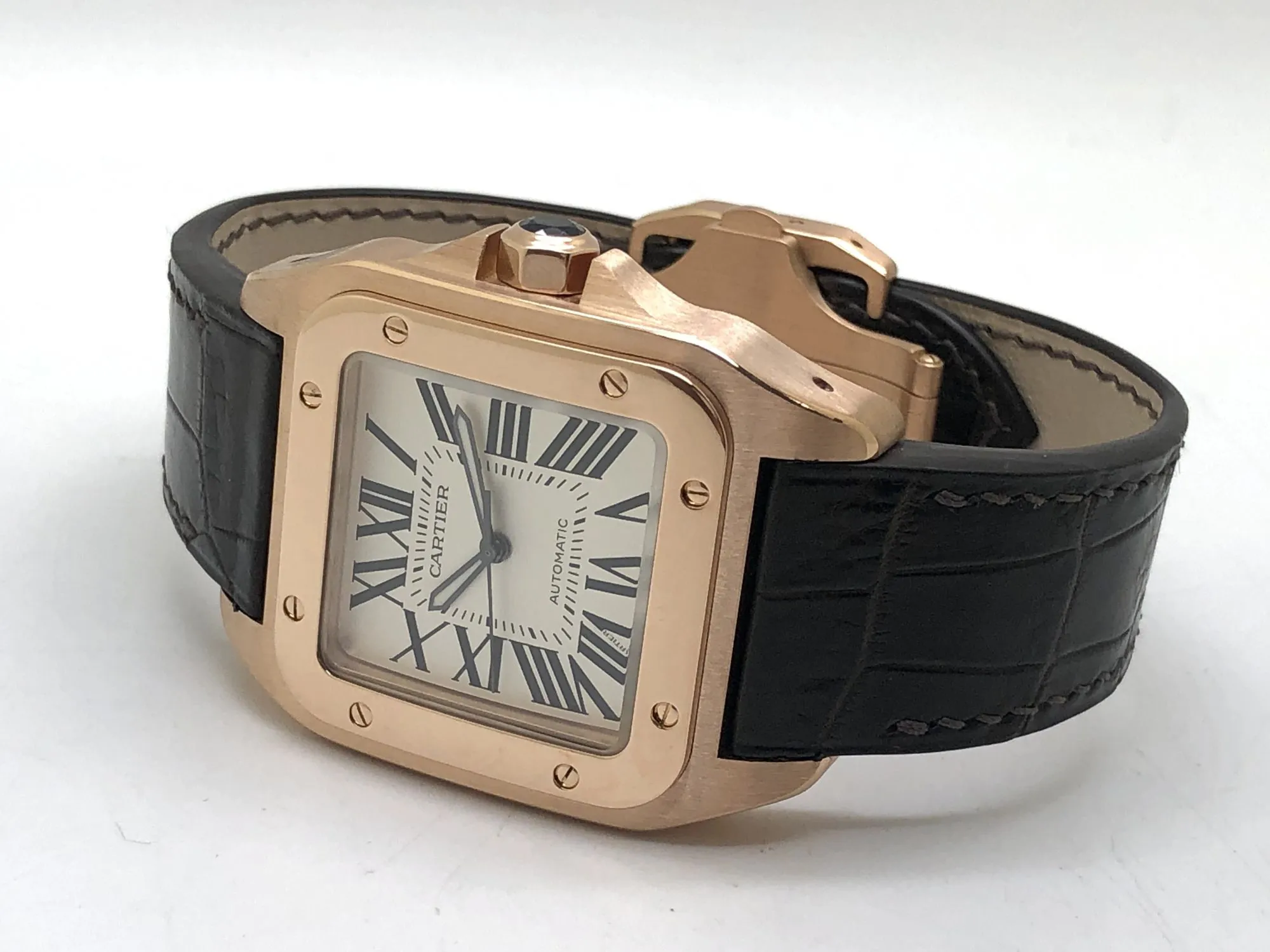 Cartier Santos 100 2792 41mm Rose gold White 9