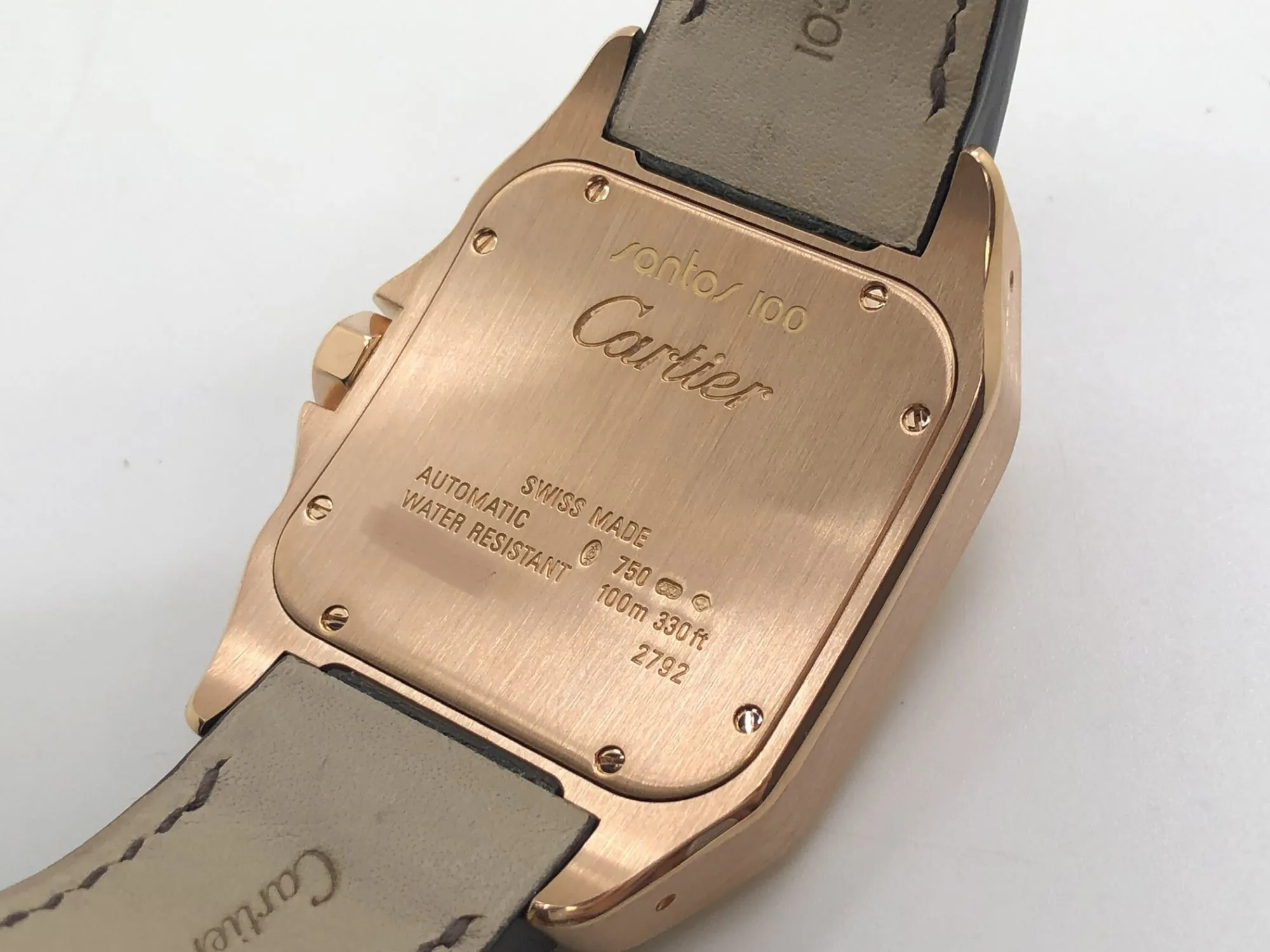 Cartier Santos 100 2792 41mm Rose gold White 14