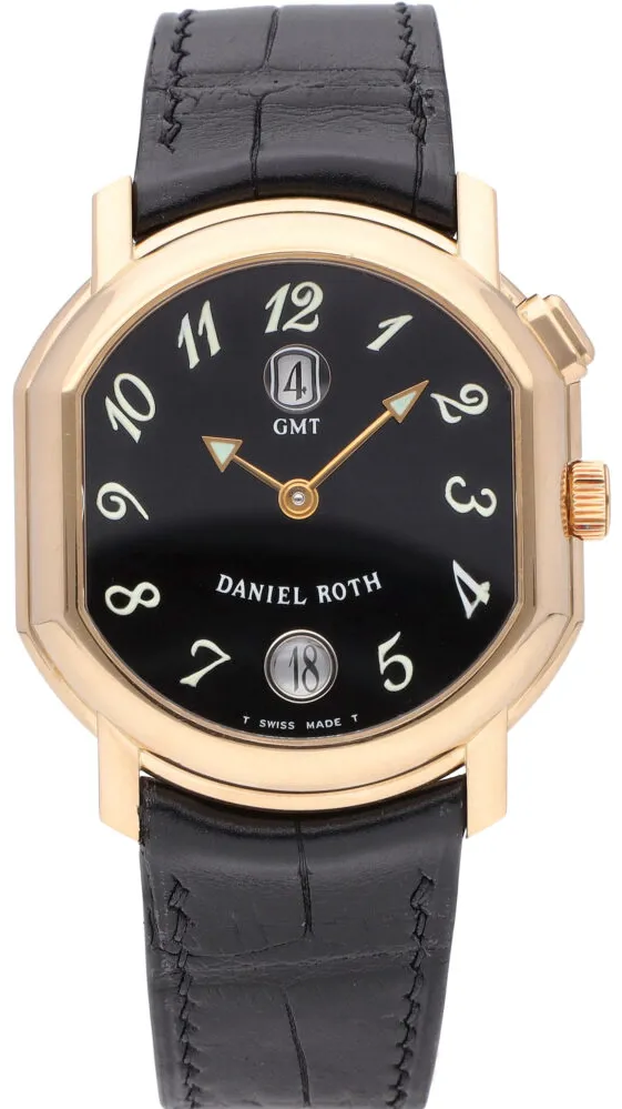 Daniel Roth GMT 35mm Rose gold and 18k rose gold Black