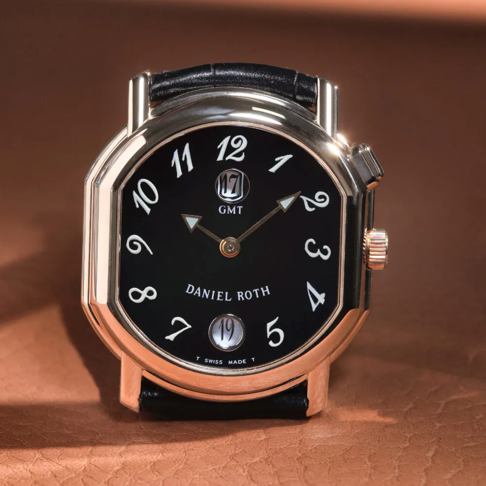 Daniel Roth GMT 35mm Rose gold and 18k rose gold Black 9