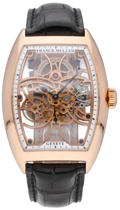 Franck Muller Cintree Curvex 8880 39.5mm Rose gold and 18k rose gold Skeletonized