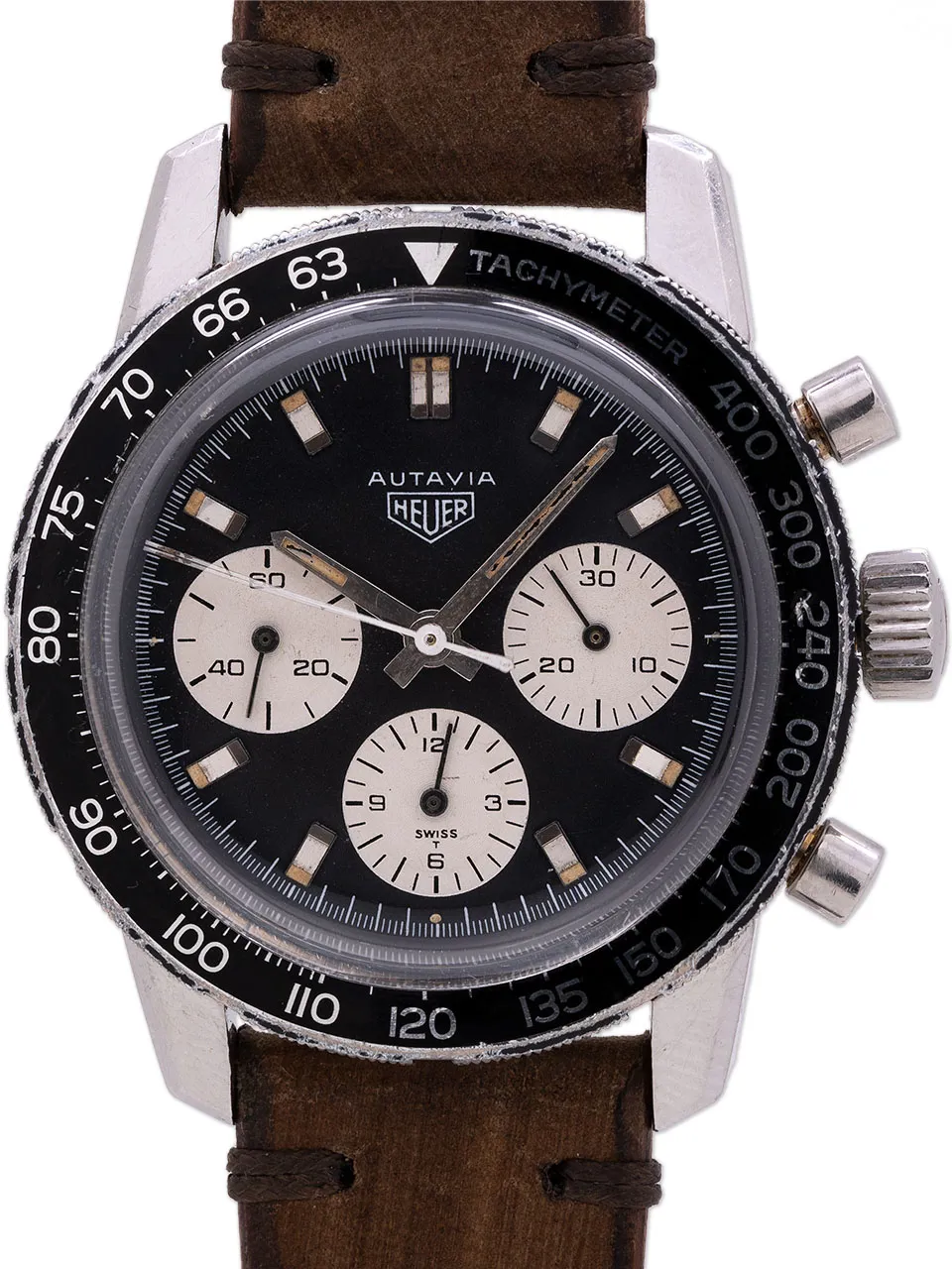 Heuer Autavia 2446C 40mm Stainless steel reverse Panda