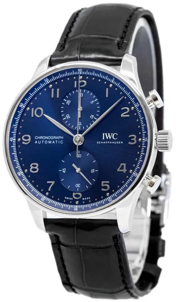 IWC Portuguese Chronograph IW371606 41mm Stainless steel Blue 1