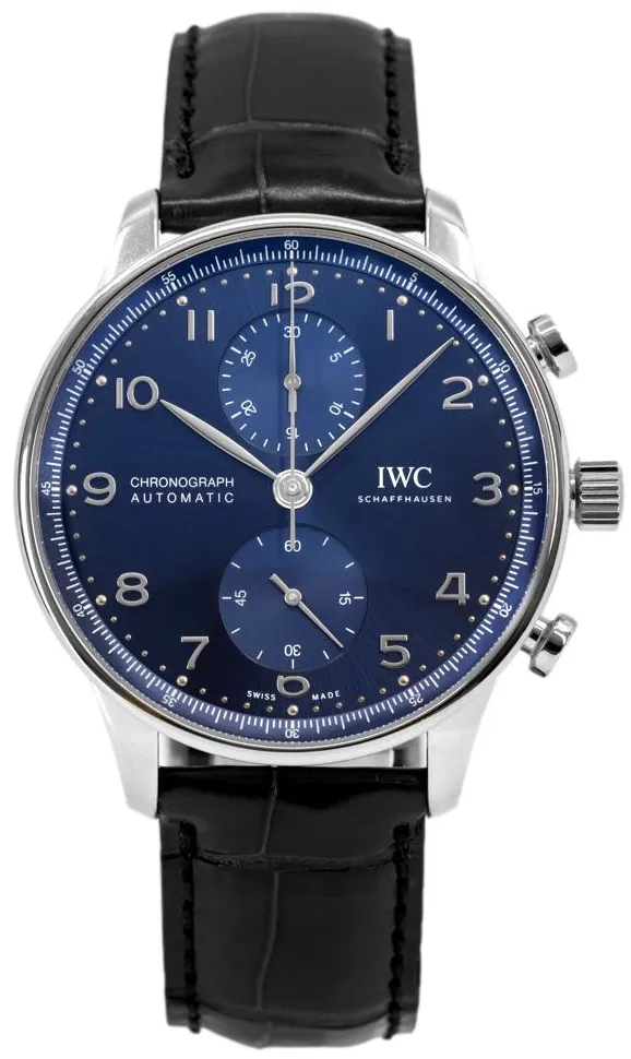 IWC Portuguese Chronograph IW371606 41mm Stainless steel Blue 2