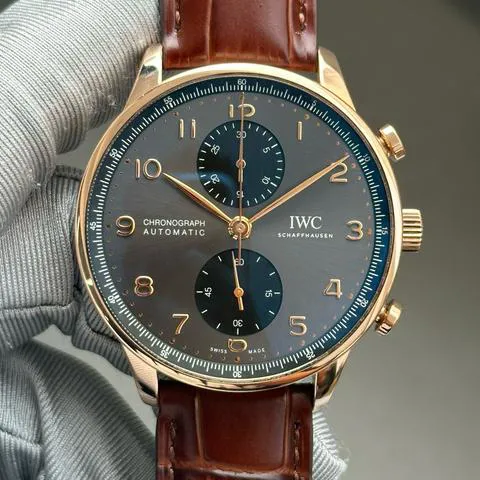 IWC Portuguese Chronograph IW371610 41mm Yellow gold Gray