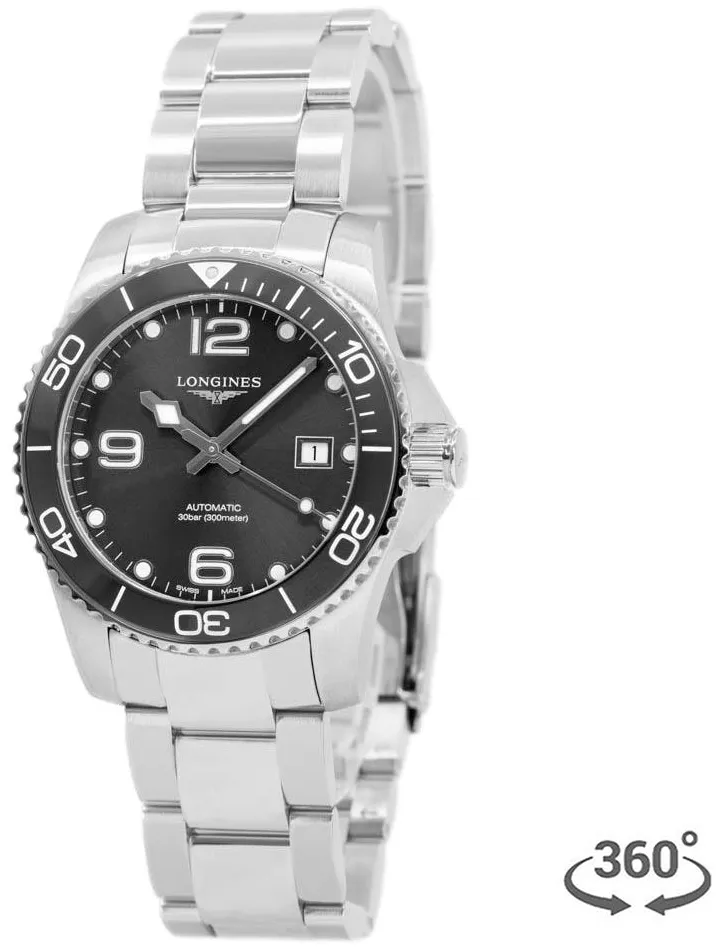 Longines HydroConquest L3.781.4.76.6 41mm Stainless steel Gray