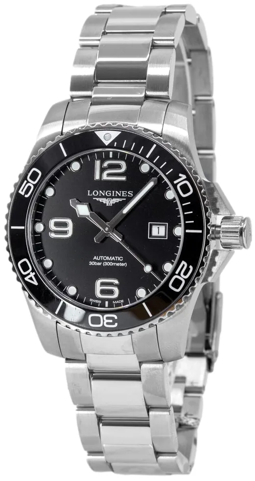 Longines HydroConquest L3.782.4.56.6 43mm Stainless steel Black