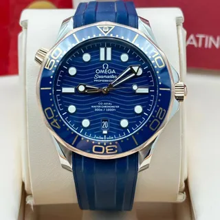 Omega Seamaster Diver 300M 210.22.42.20.03.002 Stainless Steel$Sedna Gold Blue