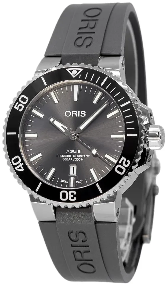 Oris Aquis Titanium Date 01 733 7730 7153 07 4 24 63TEB Titanium Gray Switzerland Dealer EveryWatch