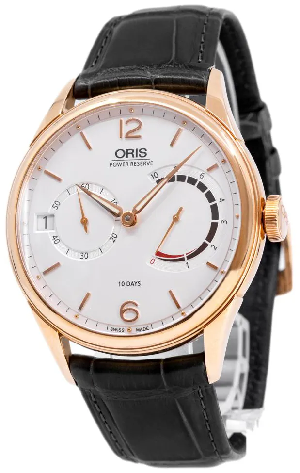 Oris Artelier 111 7700 6061-SET 1 23 78 43mm Rose gold White