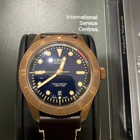 Oris Carl Brashear 01 733 7720 3185-Set LS 42mm Bronze Blue