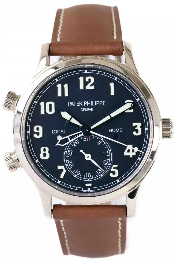 Patek Philippe Calatrava Pilot Travel Time 5524G-001 42mm White gold Blue