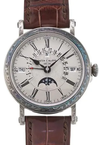 Patek Philippe Perpetual Calendar 5160G-001 38mm White gold Silver