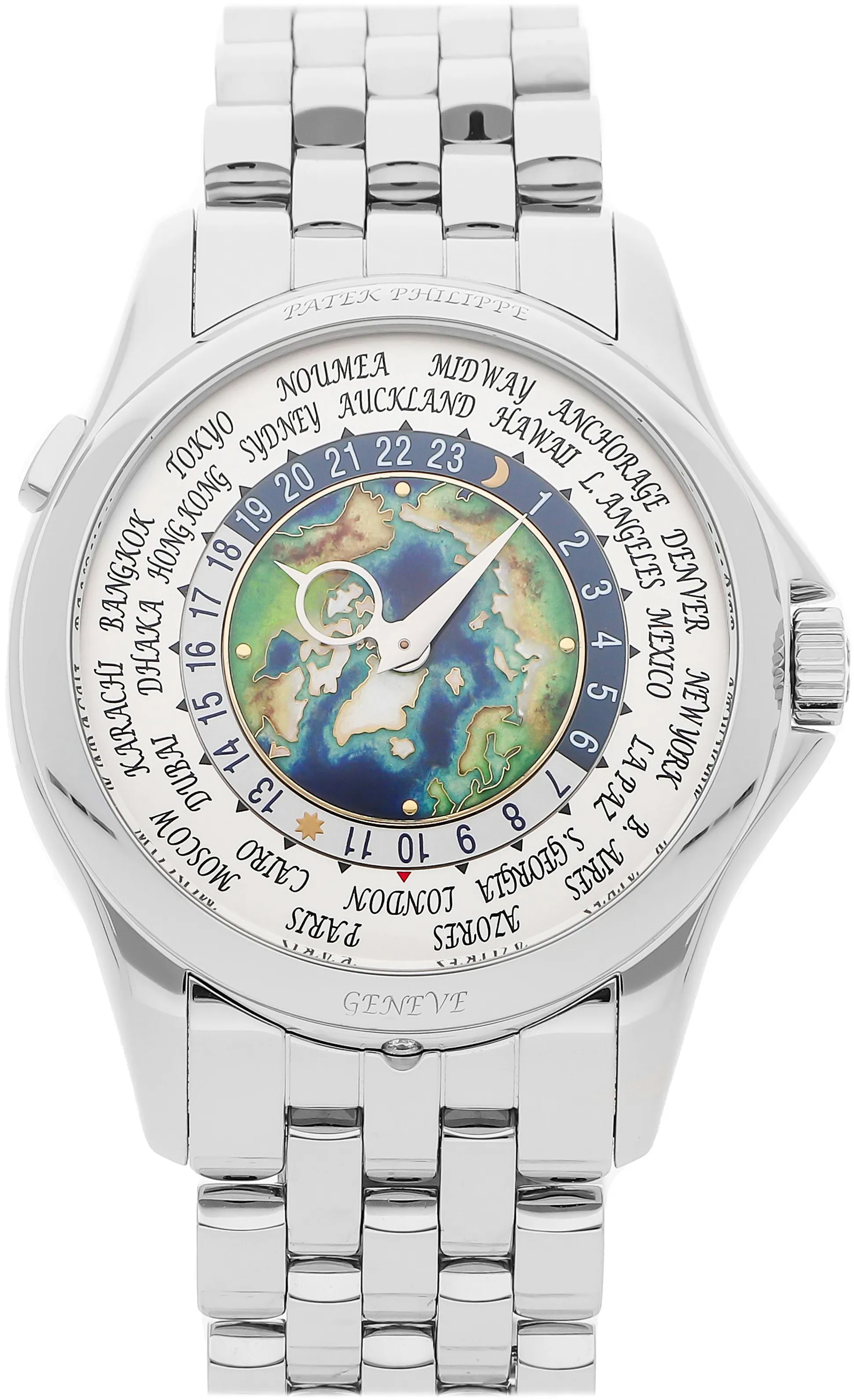 Patek Philippe World Time 5131/1P-001 39mm Platinum Silver