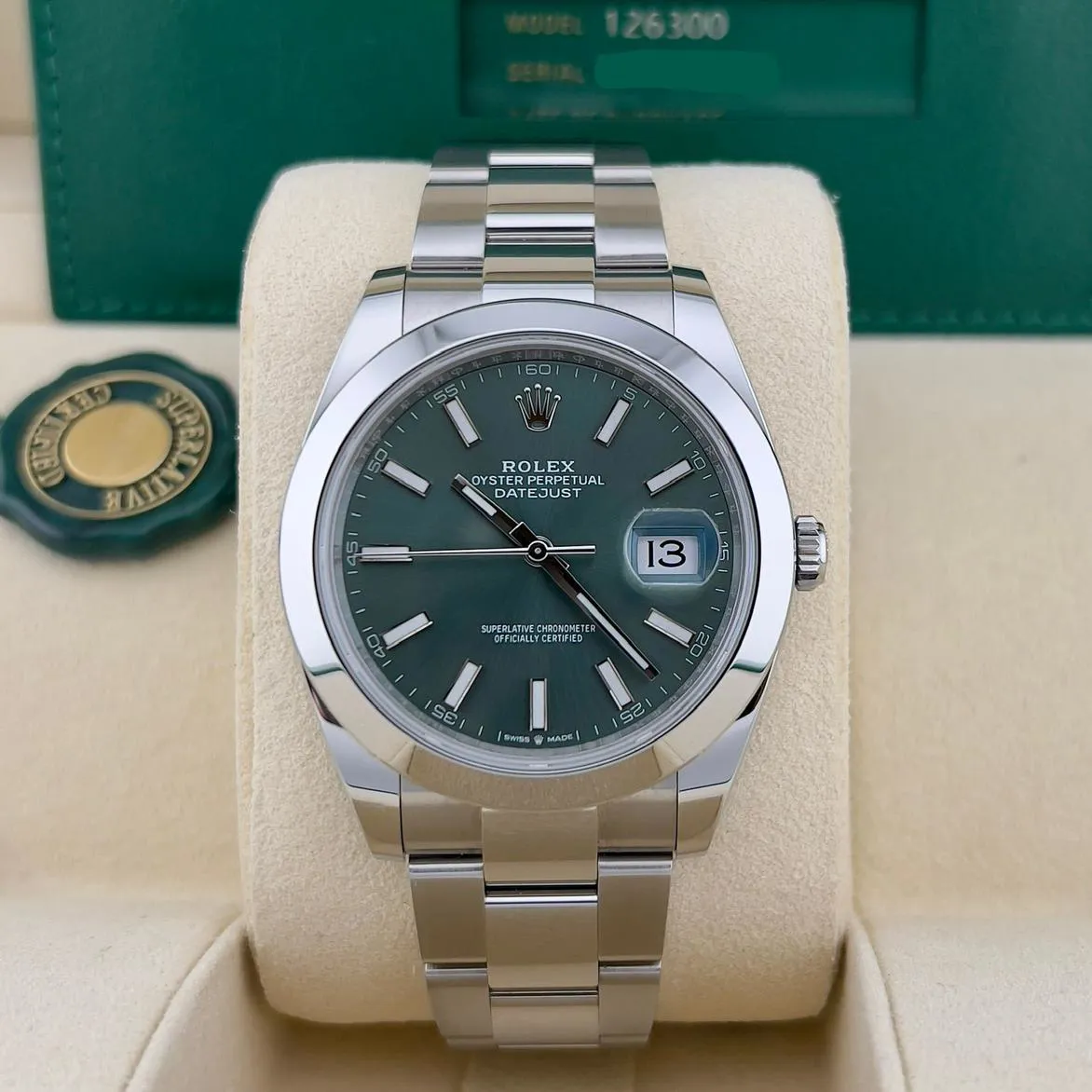 Rolex Datejust 126300-0019 41mm Oystersteel Green