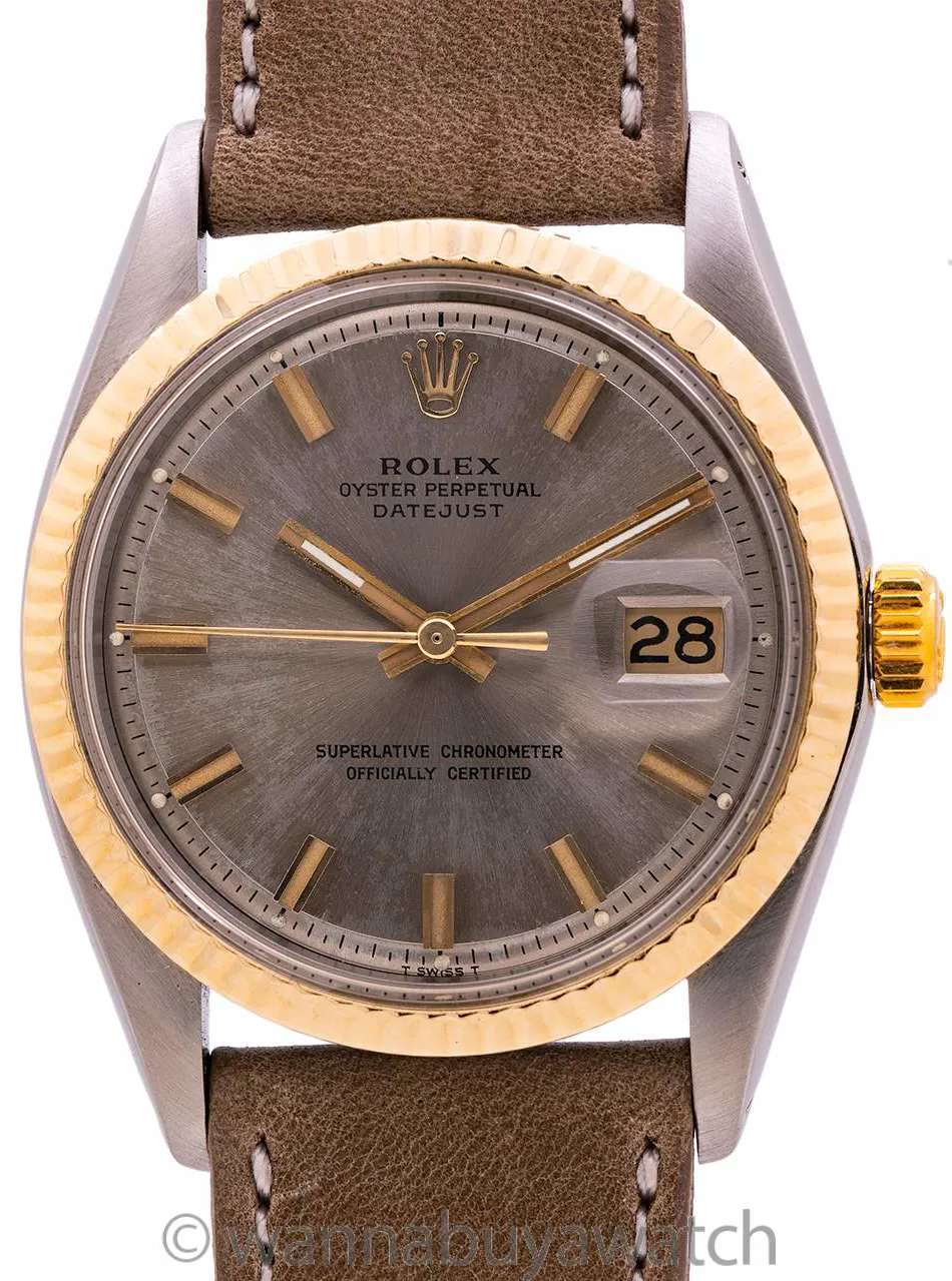 Rolex Datejust 1601 36mm SS/14K YG Gray