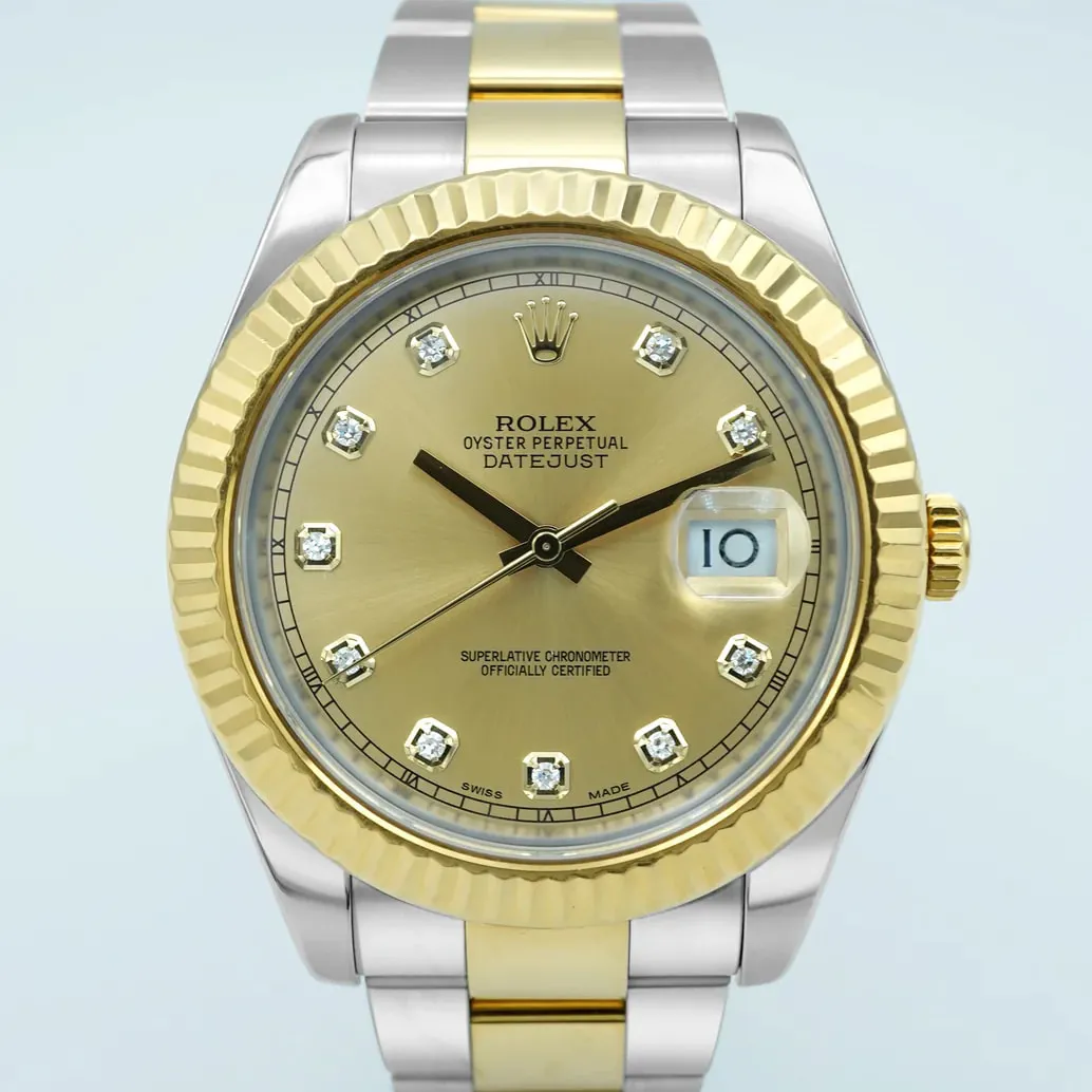 Rolex Datejust II 116333-0007 41mm Yellow gold Champagne