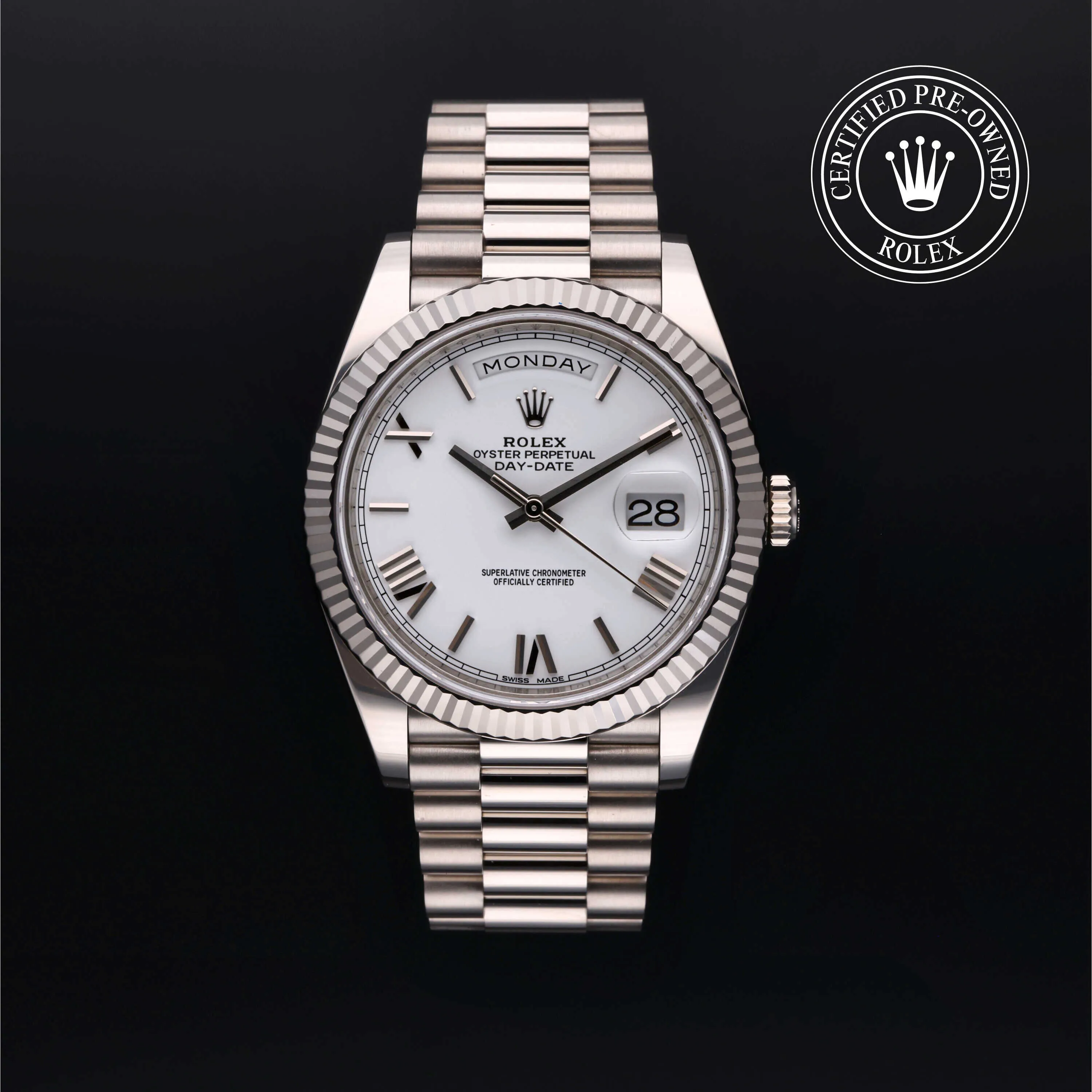 Rolex Day-Date 228239 40mm White gold White