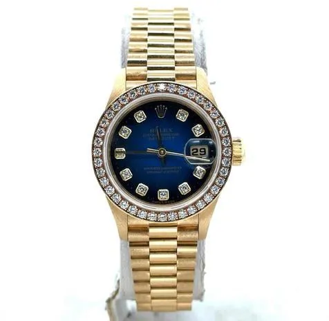 Rolex Lady-Datejust 69138 26mm Yellow gold Blue 6