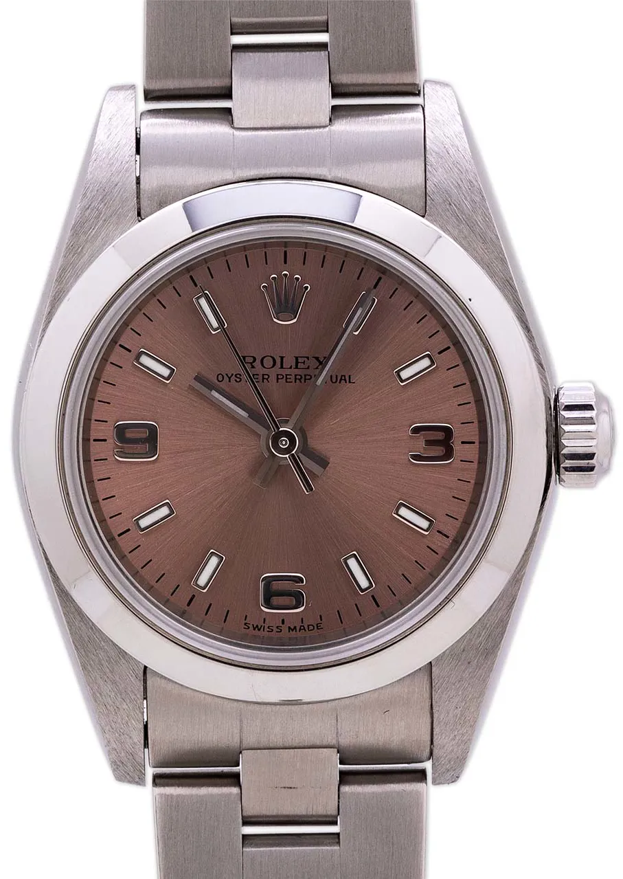 Rolex Oyster Perpetual 76080 27mm Stainless steel Salmon