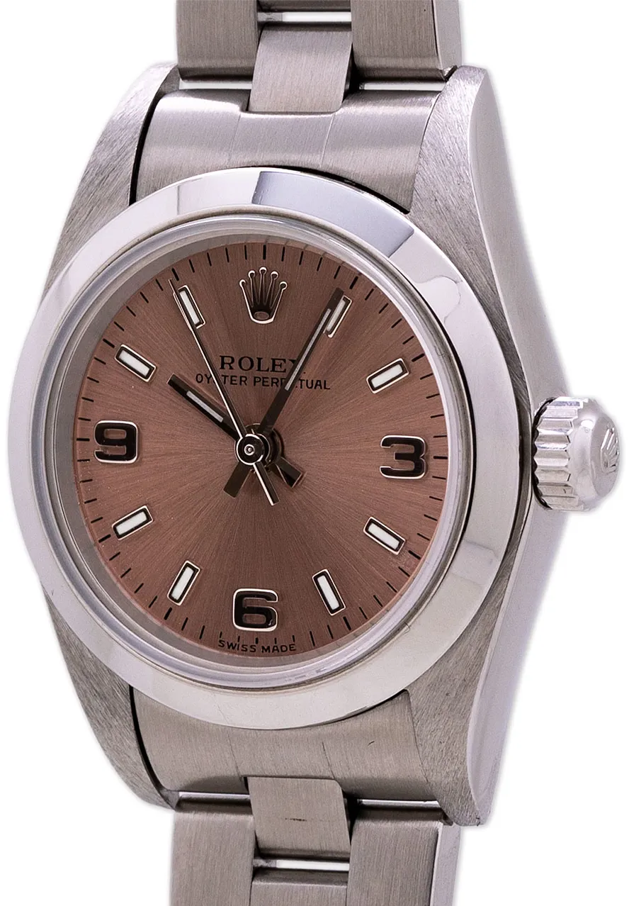 Rolex Oyster Perpetual 76080 27mm Stainless steel Salmon 1