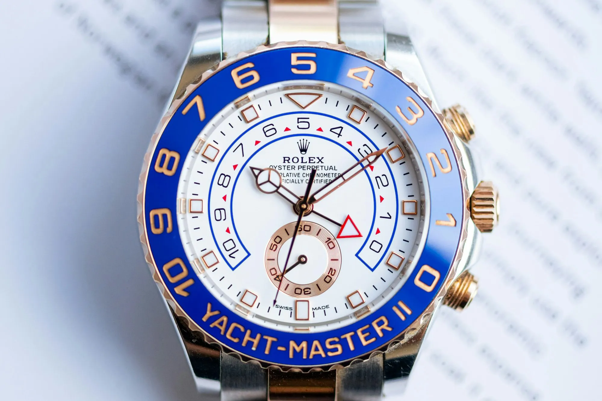 Rolex Yacht-Master II 116681 44mm Rose gold and Stainless steel White