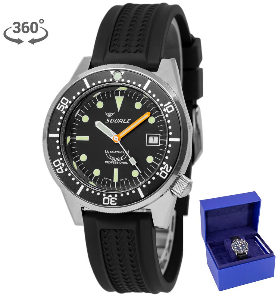 Squale 1521 1521BKBL.VO 42mm Stainless steel Black