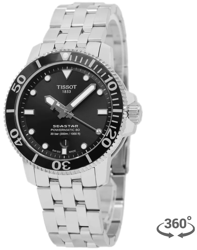 Tissot Seastar 1000 T120.407.11.051.00 43mm Stainless steel Black