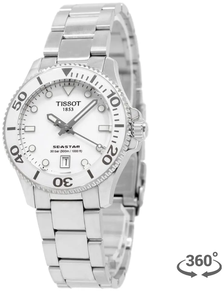 Tissot Seastar T120.210.11.011.00 36mm Stainless steel White