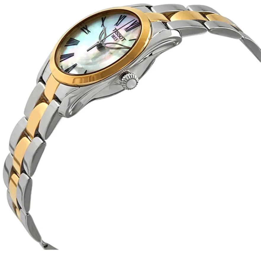 Tissot T-Wave T1122102211300 30mm Yellow gold and Stainless steel White Mother of Pearl 1