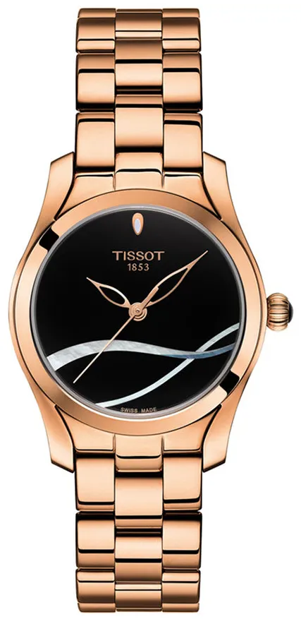 Tissot T-Wave T1122103305100 30mm Yellow gold and Stainless steel Black