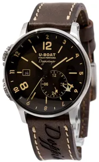 U-Boat Dual Time 8400 Stainless steel black