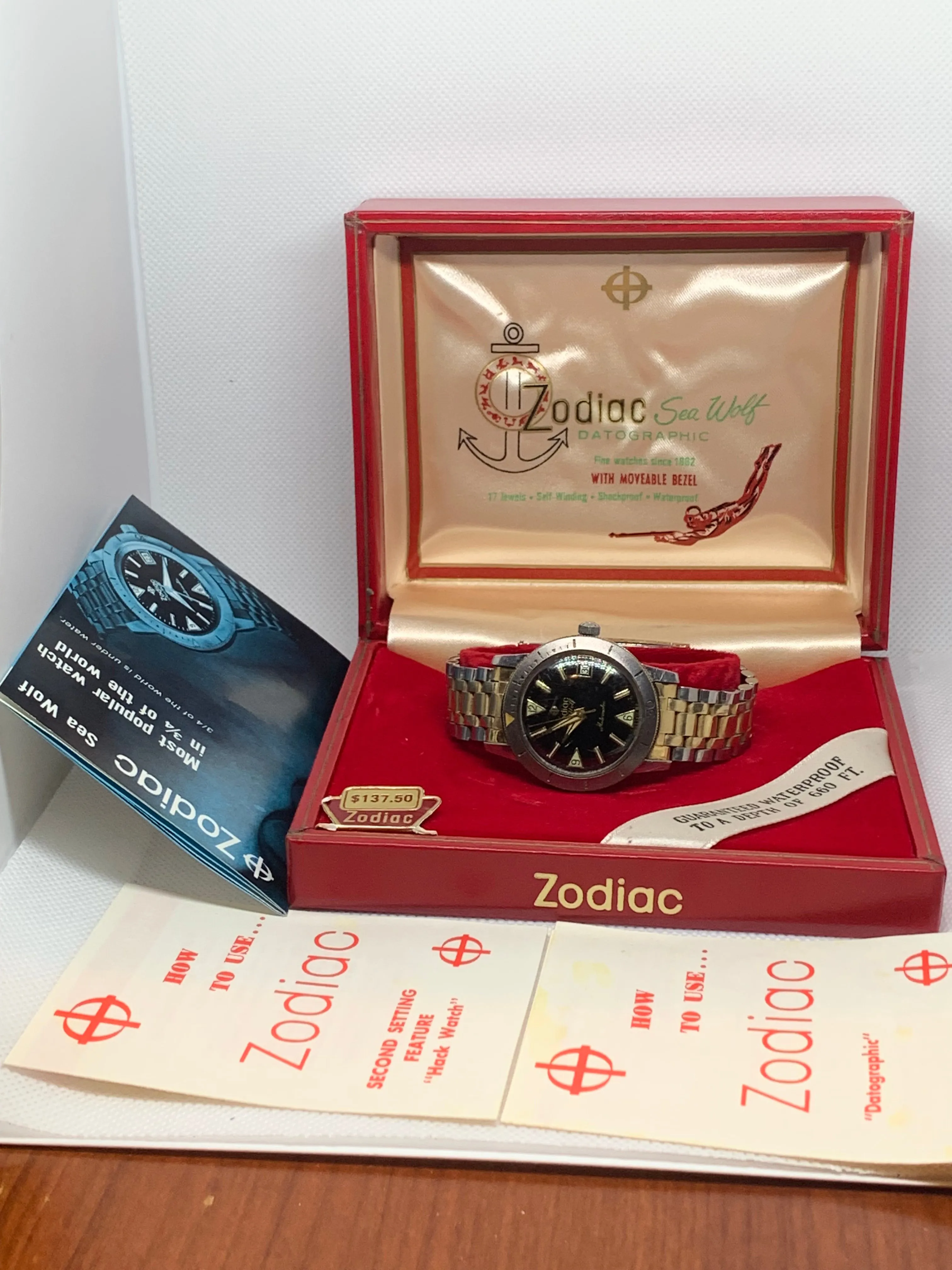 Zodiac Sea Wolf 1961 35mm Stainless steel Black