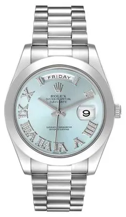 Rolex Day-Date II 218206 41mm Platinum Blue