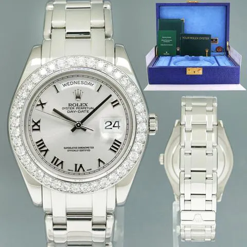 Rolex Day-Date 18946 39mm Platinum Silver