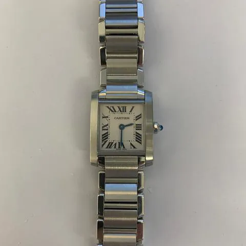 Cartier Tank Française W51008Q3 20mm Stainless steel White 12