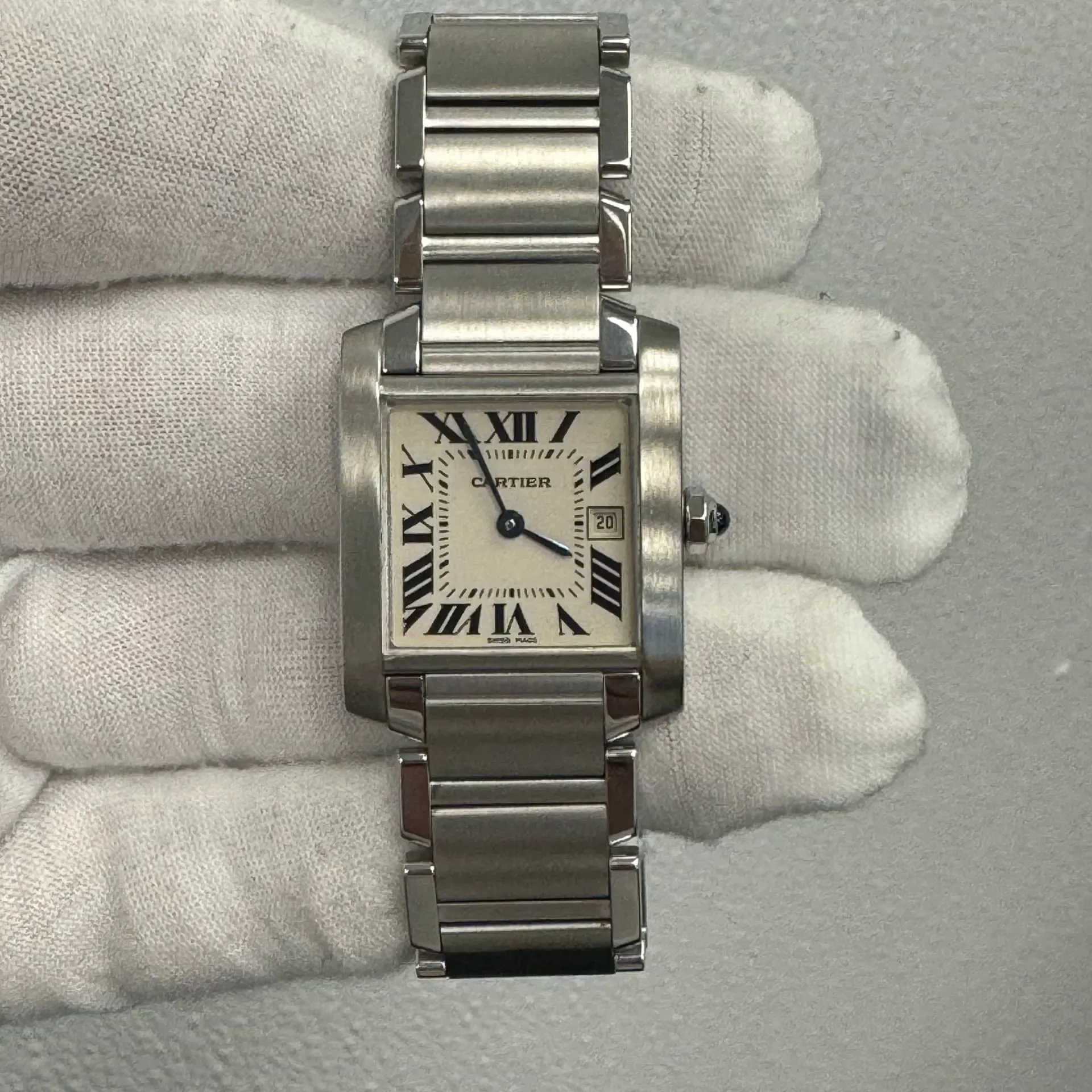 Cartier Tank Française W51011Q3 25mm Stainless steel White