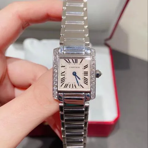 Cartier Tank Française WE1002S3 20mm White gold Silver