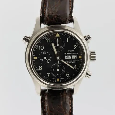 IWC Pilot Double Chronograph IW3713 42mm Stainless steel Black