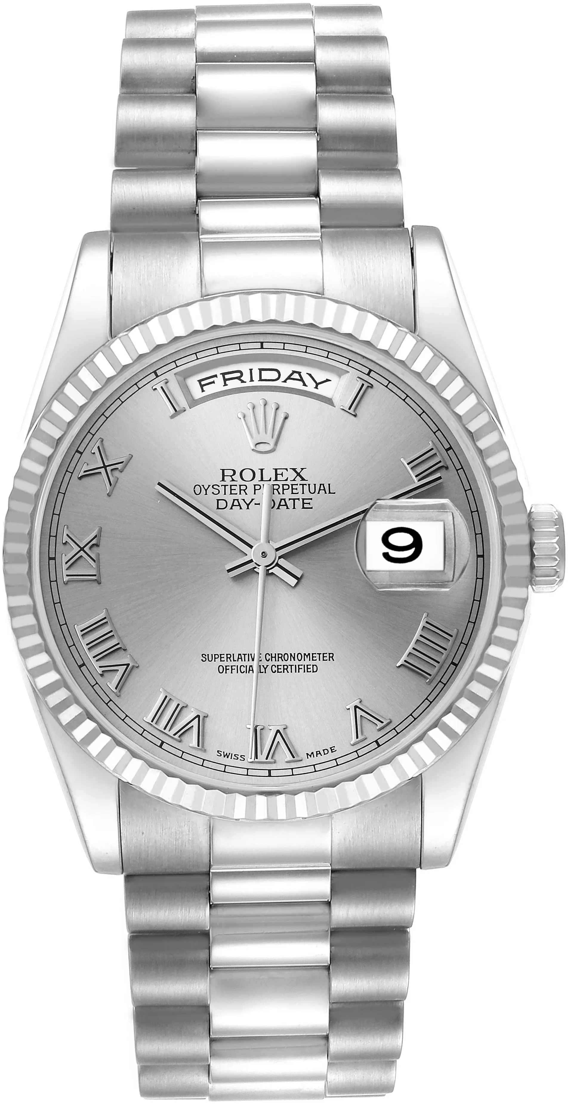 Rolex Day-Date 36 118239 36mm White gold Original Rolex rhodium