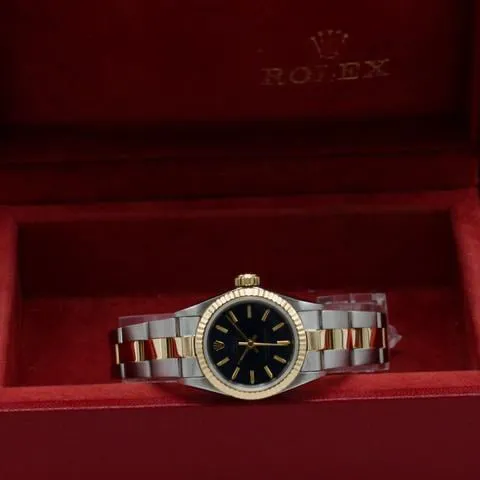 Rolex Oyster Perpetual 67193 26mm Yellow gold and Stainless steel Blue 7