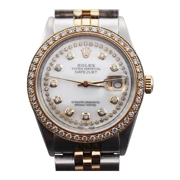 Rolex Datejust 36 16014 36mm Yellow gold and Stainless steel and Diamond Mother-of-pearl 1