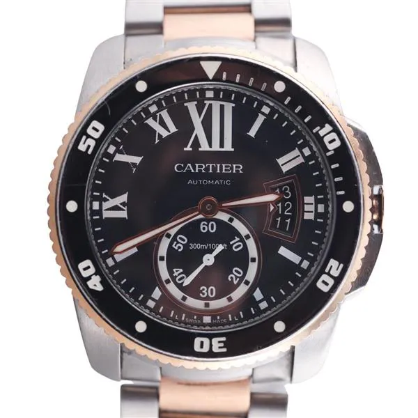 Cartier Calibre de Cartier W71000054 44mm Rose gold and Stainless steel Black 1