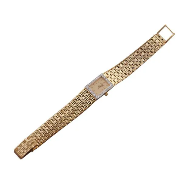 Omega 16mm Yellow gold and Diamond Champagne