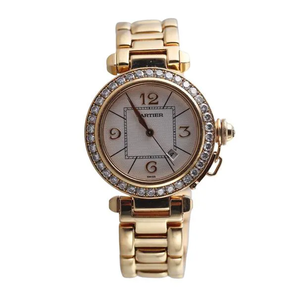 Cartier Pasha 2397 32mm Yellow gold and Diamond Cream