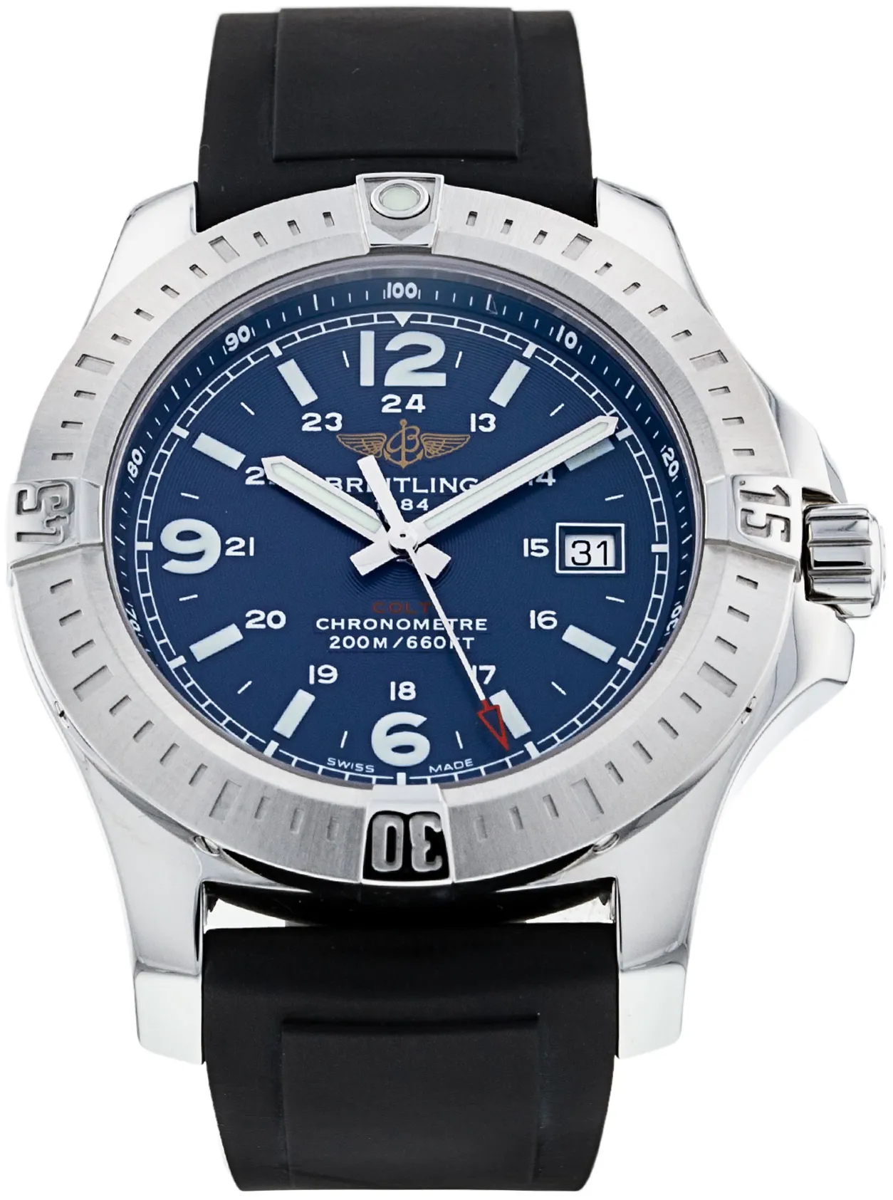 Breitling Colt A74388 44mm Stainless steel Blue Quarter Arabic