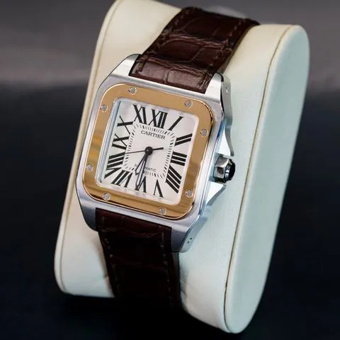 Cartier Santos 100 2878 33mm Stainless steel White 2