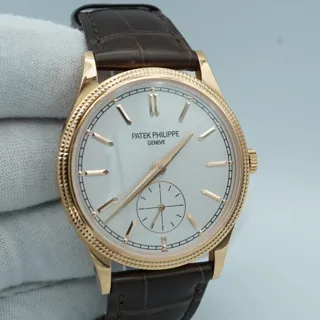 Patek Philippe Calatrava, “Clous de Paris” 6119R-001 39mm Rose gold Silver