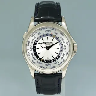 Patek Philippe World Time 5130G-019 White gold Silver